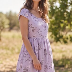 Vestido Midi Botánico Lavanda